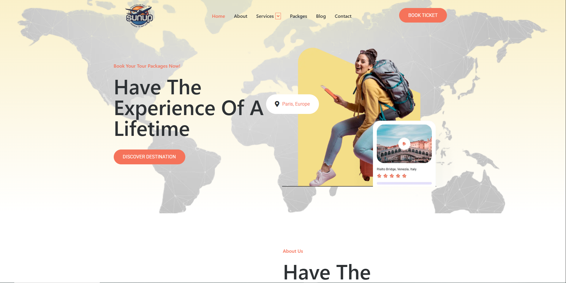 Custom Travel Agency Website Built on WordPress – SunUp Travels